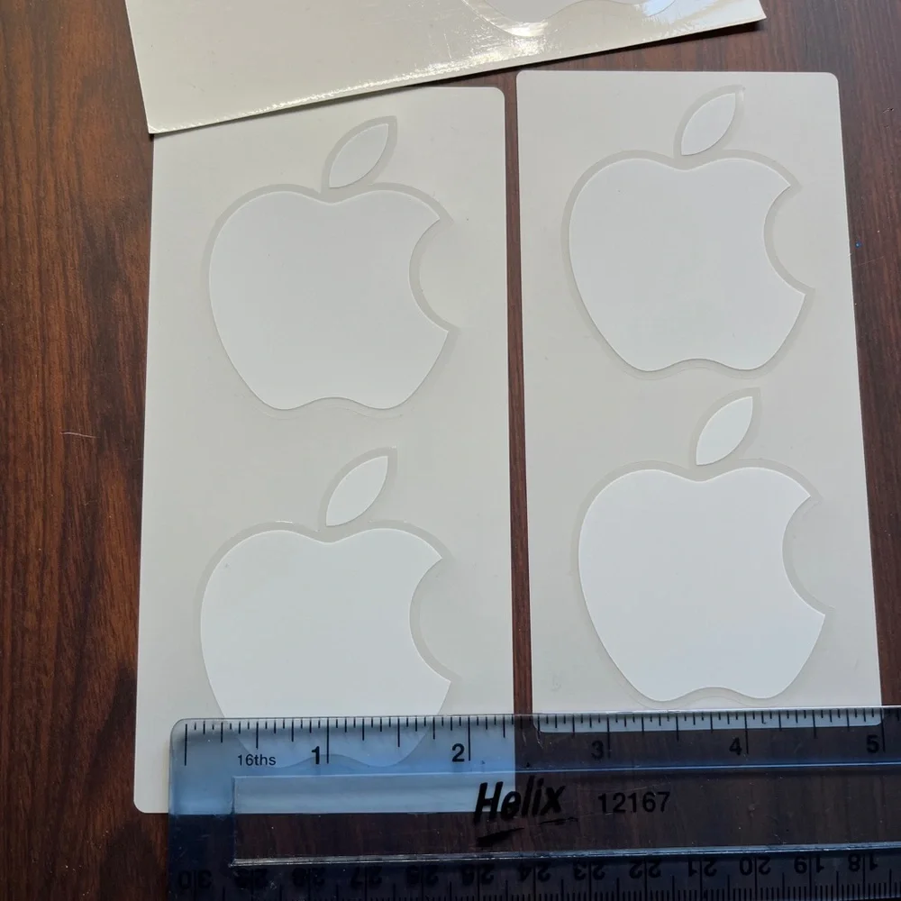 6 Authentic Mac Apple White Logo Sticker Decal iphone ipod 2 large 4 small